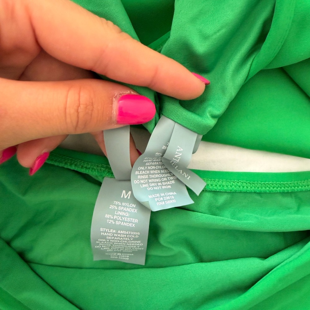 ANTONIO MELANI Green One-Shoulder Ruffle Bikini Set - Picture 2 of 6